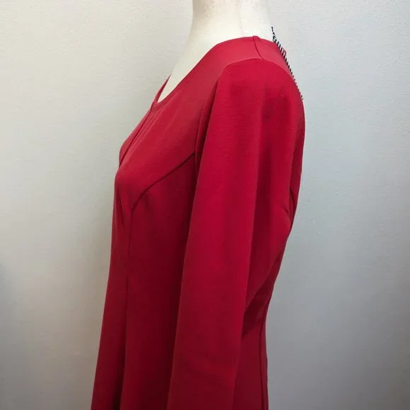 Draper James Long Sleeve Fit and Flare Ponte Dress - Picture 10 of 10